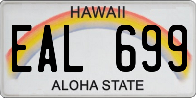 HI license plate EAL699