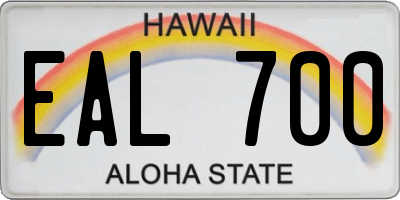 HI license plate EAL700