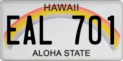 HI license plate EAL701