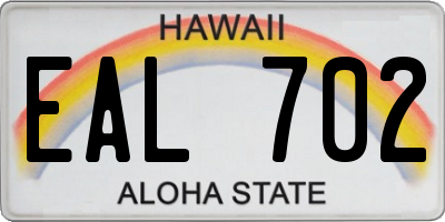 HI license plate EAL702