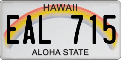 HI license plate EAL715