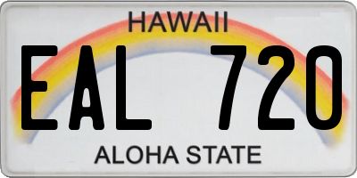 HI license plate EAL720