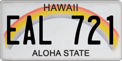 HI license plate EAL721