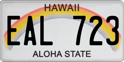 HI license plate EAL723