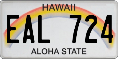 HI license plate EAL724