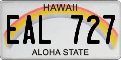 HI license plate EAL727