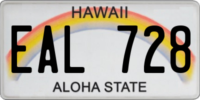 HI license plate EAL728