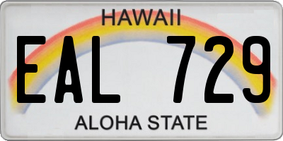HI license plate EAL729