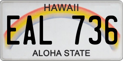 HI license plate EAL736