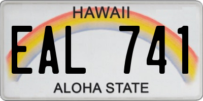 HI license plate EAL741