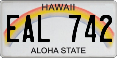 HI license plate EAL742