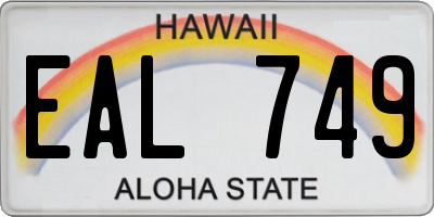 HI license plate EAL749