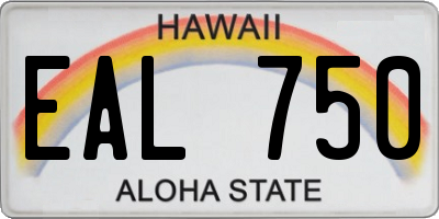 HI license plate EAL750