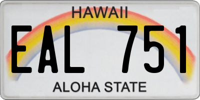 HI license plate EAL751