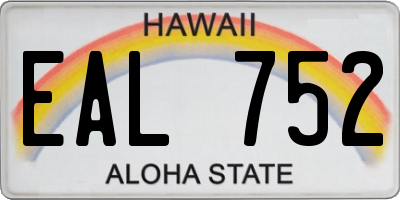 HI license plate EAL752