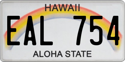 HI license plate EAL754