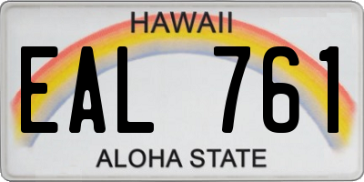 HI license plate EAL761