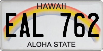 HI license plate EAL762