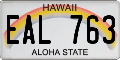 HI license plate EAL763