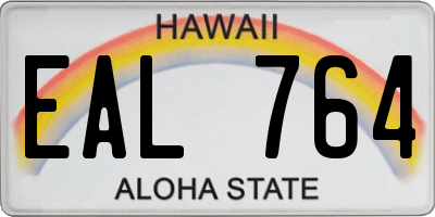 HI license plate EAL764