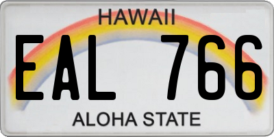HI license plate EAL766