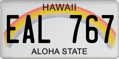 HI license plate EAL767