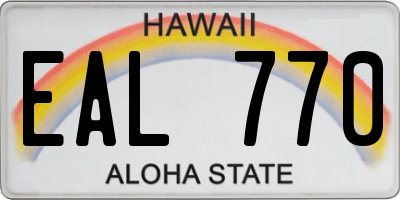 HI license plate EAL770