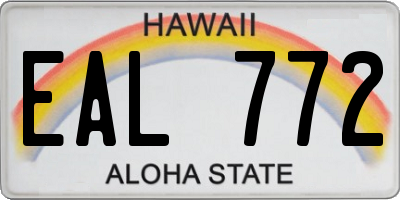 HI license plate EAL772