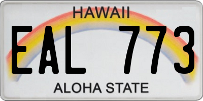 HI license plate EAL773