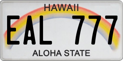 HI license plate EAL777