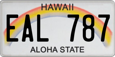 HI license plate EAL787