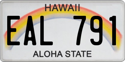 HI license plate EAL791