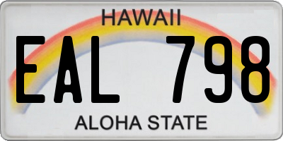 HI license plate EAL798