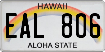 HI license plate EAL806