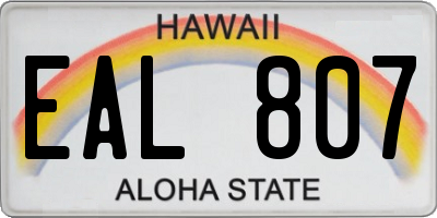 HI license plate EAL807