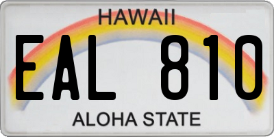 HI license plate EAL810