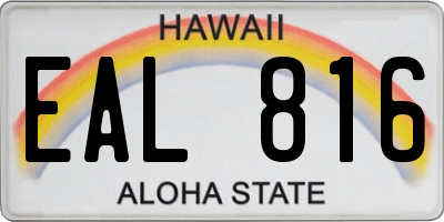 HI license plate EAL816