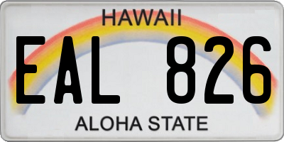 HI license plate EAL826