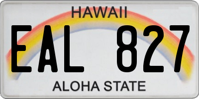HI license plate EAL827