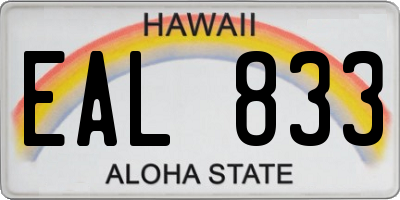 HI license plate EAL833