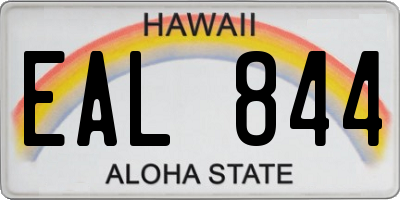 HI license plate EAL844