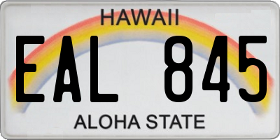 HI license plate EAL845