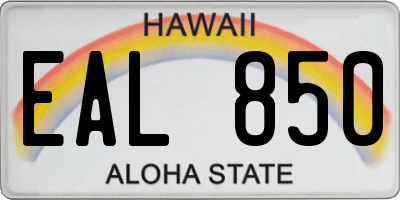 HI license plate EAL850