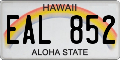 HI license plate EAL852