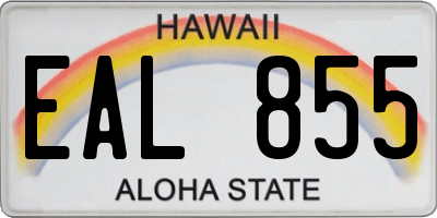 HI license plate EAL855