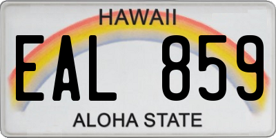 HI license plate EAL859