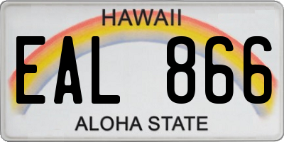 HI license plate EAL866