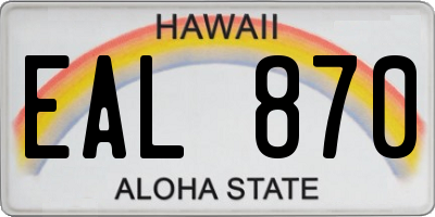 HI license plate EAL870