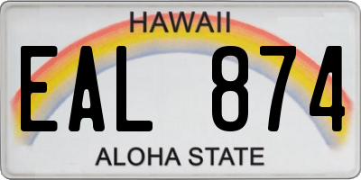 HI license plate EAL874