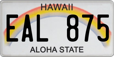 HI license plate EAL875